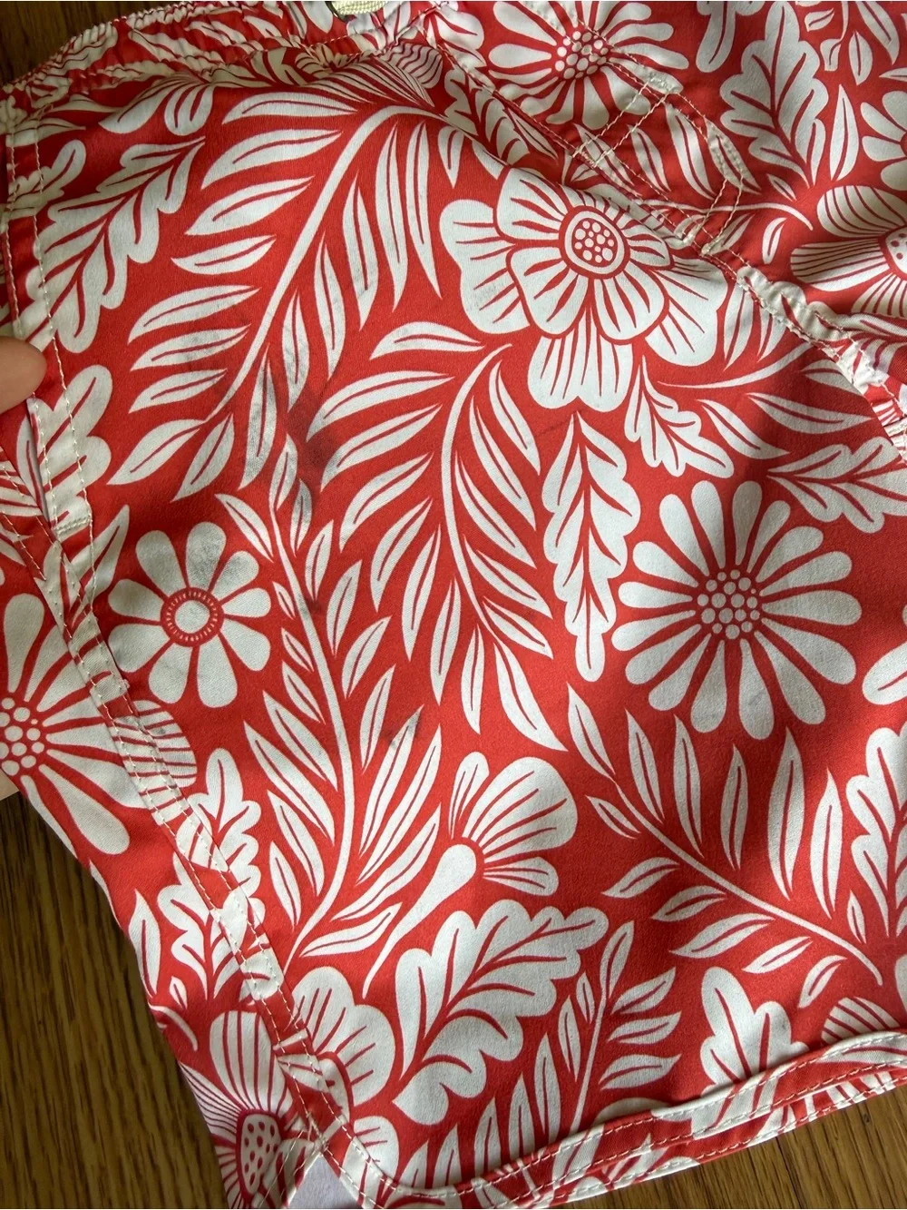 🟢3/$15 🌺 Fair Harbor Boys Size S Soft Floral Swim Shorts | Red White Hawaiian Pr